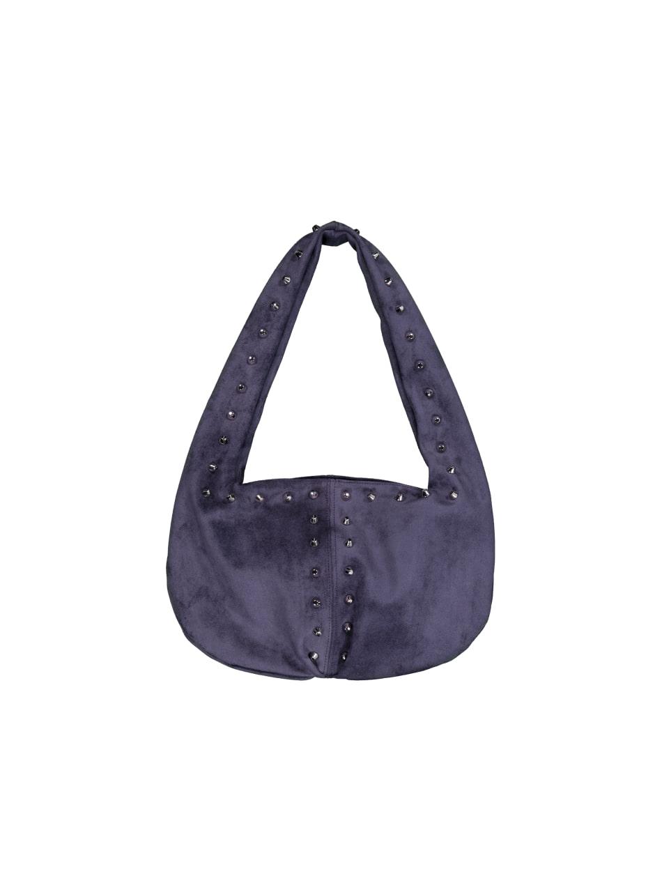 SUEDE STUDDED SHOULDER BAG / PURPLE