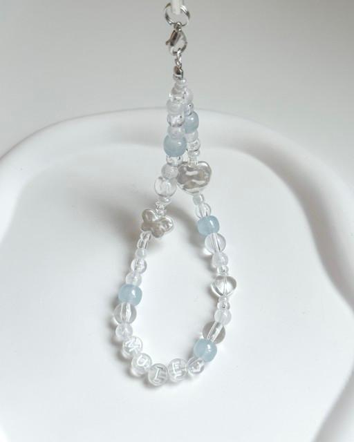 아이스블루 비즈 스트랩