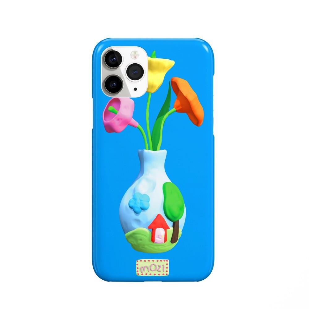 [모지] 꽃과 화병과 집 핸드폰 유광 하드 케이스 : mOzi