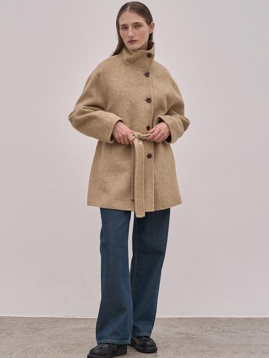 Handmade Wool Half Robe Coat_2Color