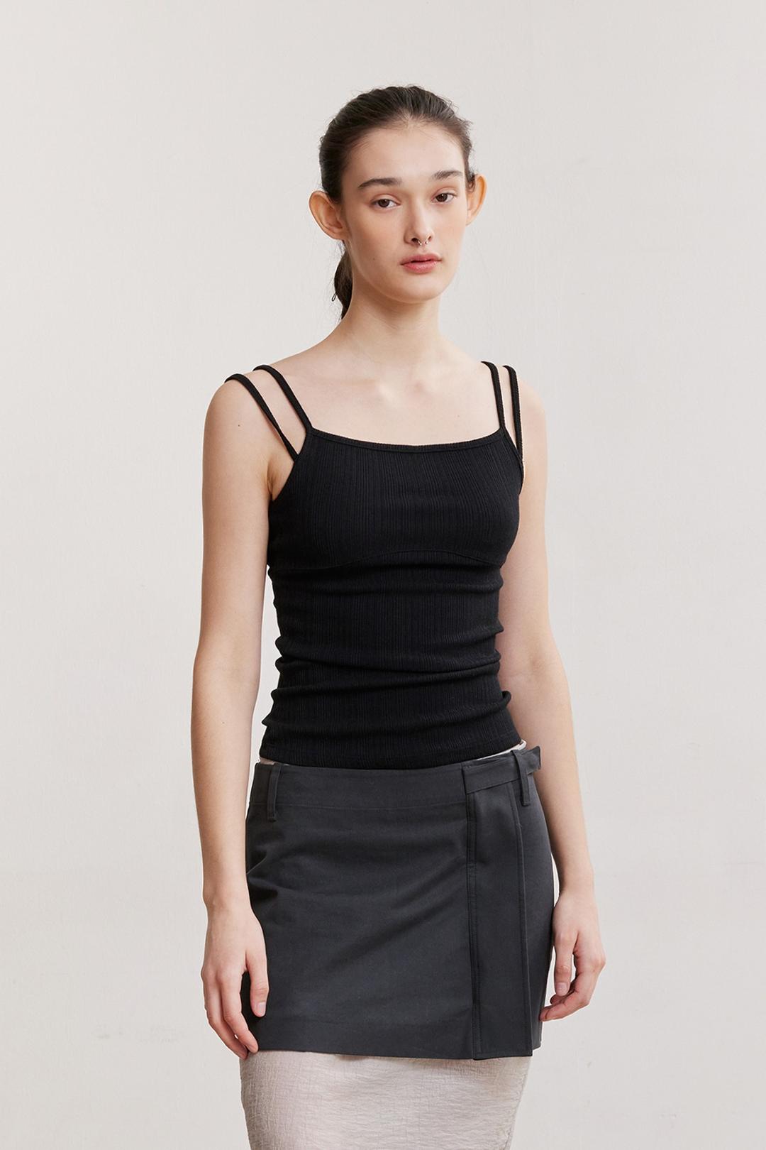 DOUBLE STRAP SLEEVELESS (BLACK)