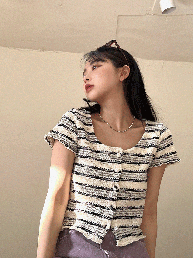 니팅 크롭 가디건 (2 color)