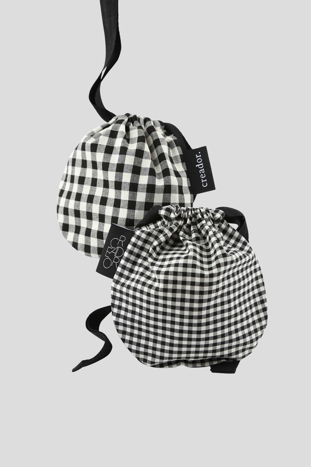 하프 체크 원형 파우치