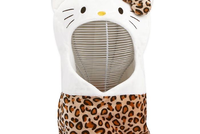 헬로키티 얼굴 호피 모자