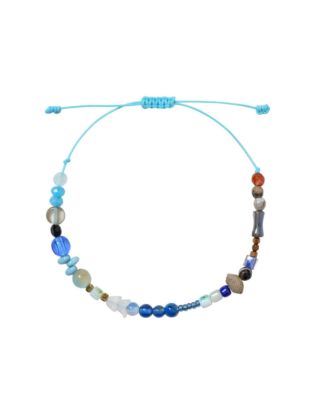 Blue Beads Macramé Bracelet Blue