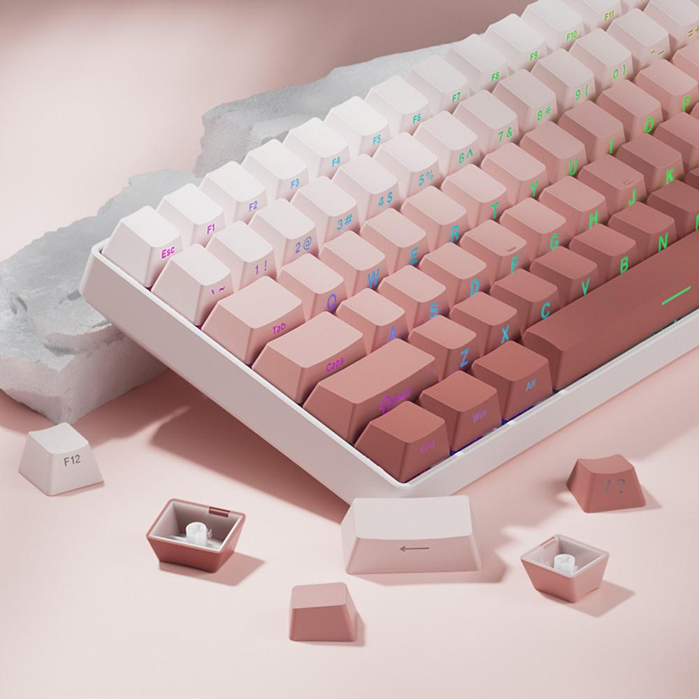 측각 핑크 투명 키캡 그라데이션 cherry 기계식 커스텀키캡 레오폴드 한무무 pbt