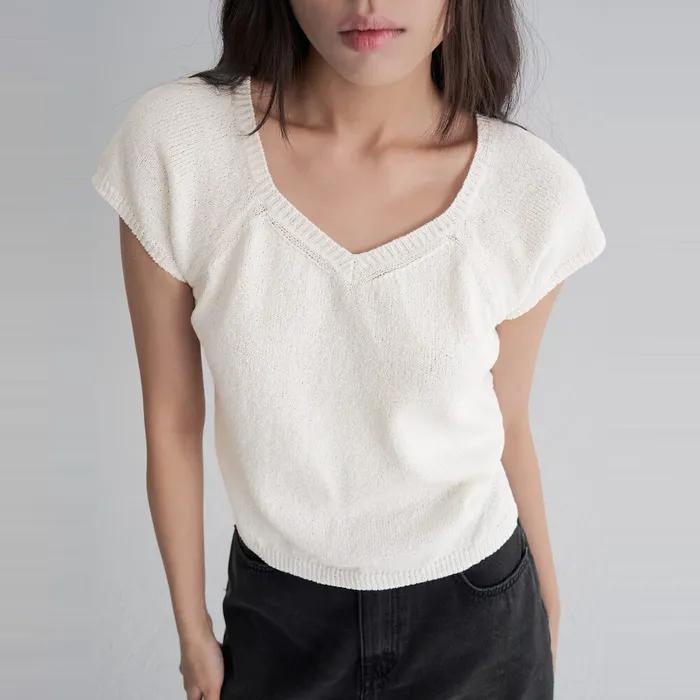 [에잇세컨즈] 크롭 반소매 풀오버  아이보리 (355751LY50)