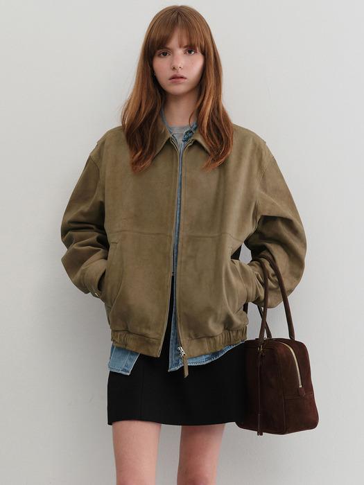 UNISEX SUEDE DRIZZLER JACKET SOFT KHAKI_UDJU5C107K1