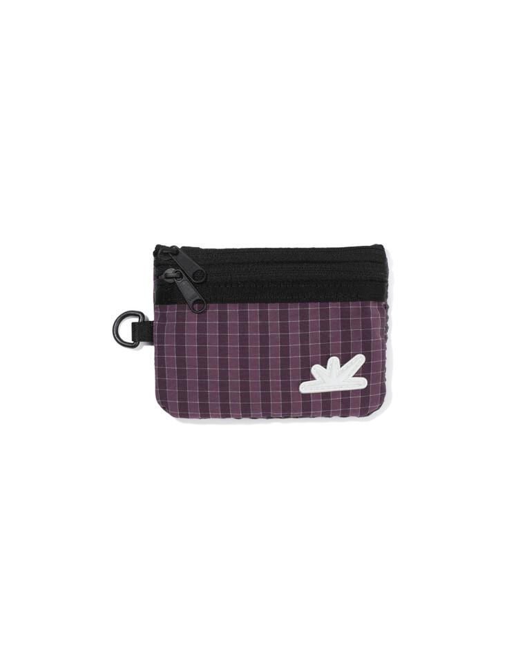 Zip Card Pouch Purple Grid
