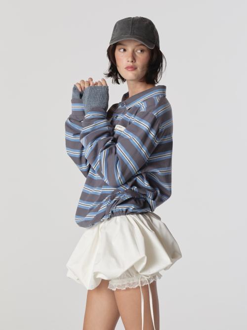 TERRY PK LONG SLEEVE (CHARCOAL)