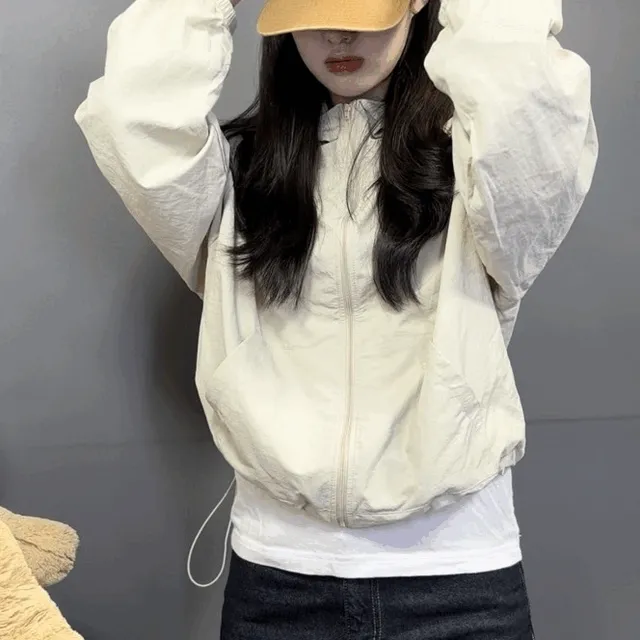 스트링 후드 바람막이