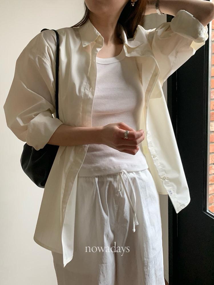 나우어데이즈 fllanel 플라넬 레몬 스트라이프 셔츠 코튼 긴팔 카라 데일리 남방