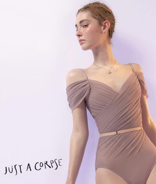 JAC - GRES Off Shoulder Draped Leotard
