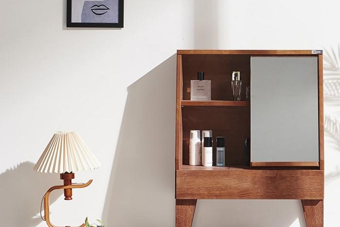 [5%쿠폰] 데일리 원목 좌식 화장대 (슬라이딩 거울 포함)