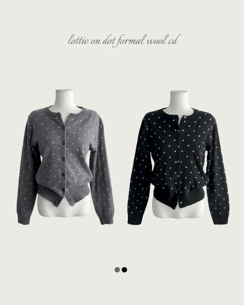 [ 솜다 PICK / 투톤배색 ] 러티 온 도트 포멀 울 CD