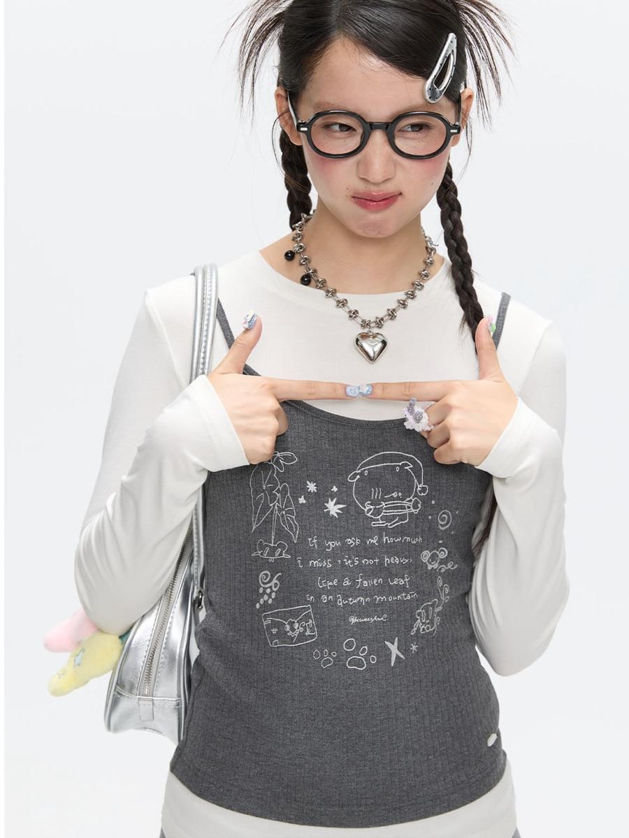 BETWEENAND Starry Doodle Layered Tee