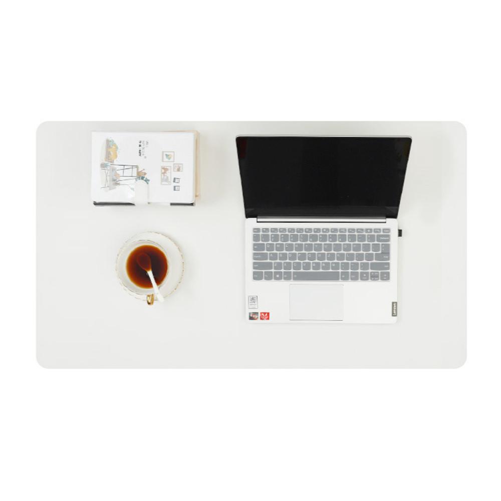 화이트 컬러 데스크 가죽 장패드 80CM 와이드 사무실 책상 키보드 마우스 장매트