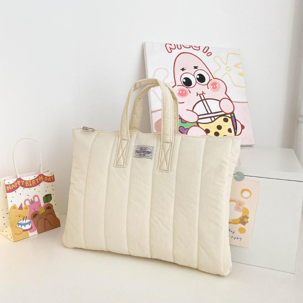 태스코나 퀼팅 손잡이 노트북 가방 슬림 랩탑 파우치