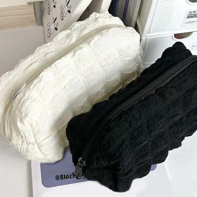 엠보 폼폼이 버블 퀼팅 필통 파우치 무지 기본 친구선물 필기용품 문구 수납 입학 화장품 보관