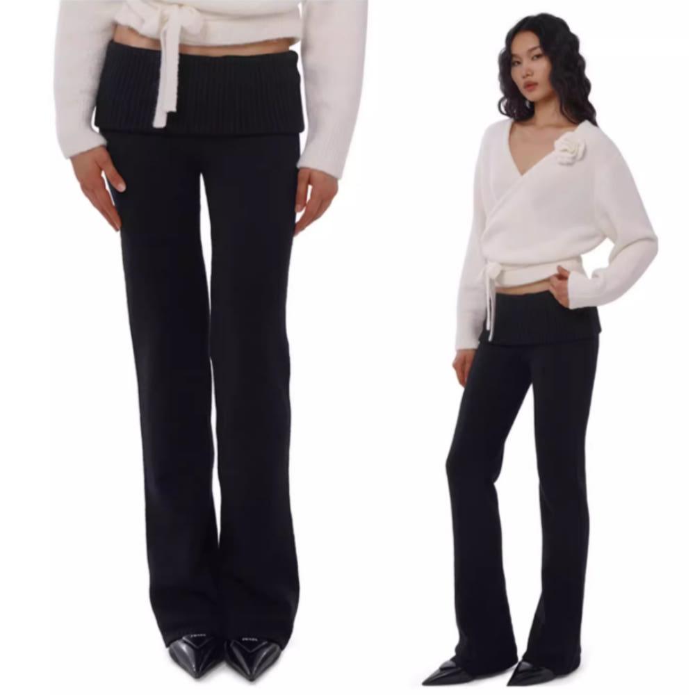 SWEETCHILLING 스위트칠링 팬츠 니트 밴딩 플레어 나팔 바지 (블랙)