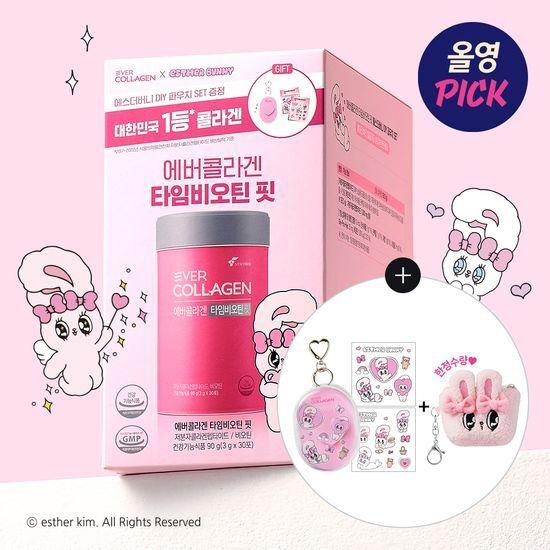 [11월 올영픽] 에버콜라겐 타임 비오틴 핏 30포 X 에스더버니(+키링파우치 증정)