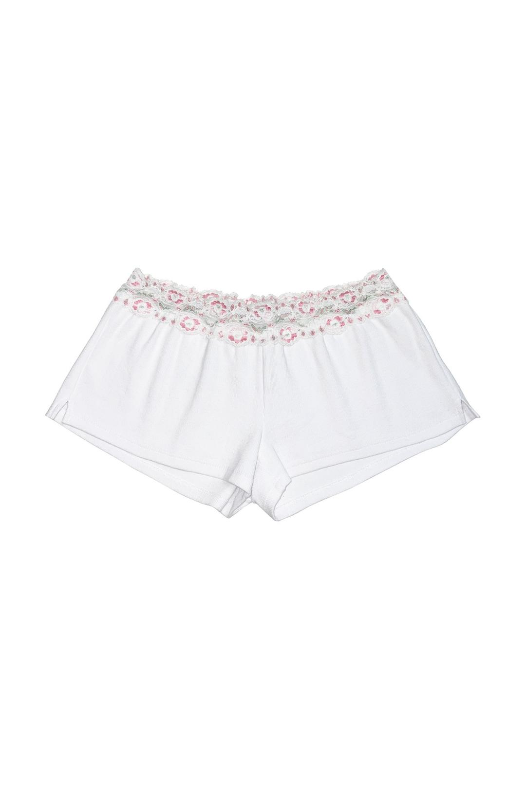 [6/7일 출고] LACE RIBBED MICRO SHORTS (WHITE)