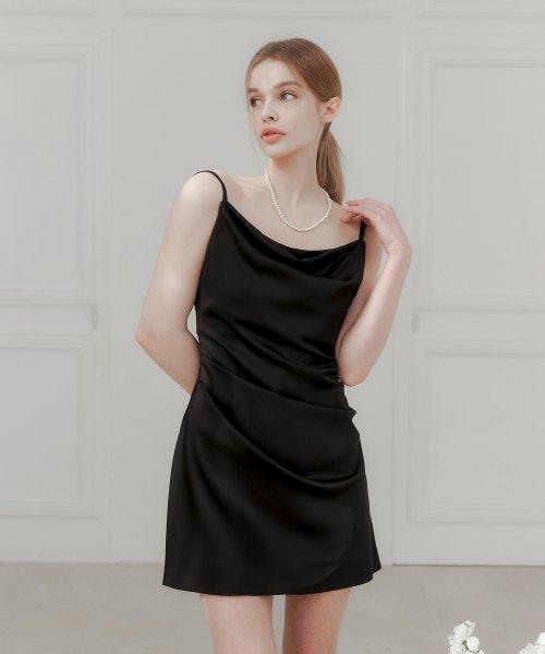 Jeanne Satin Mini One-piece (Black)