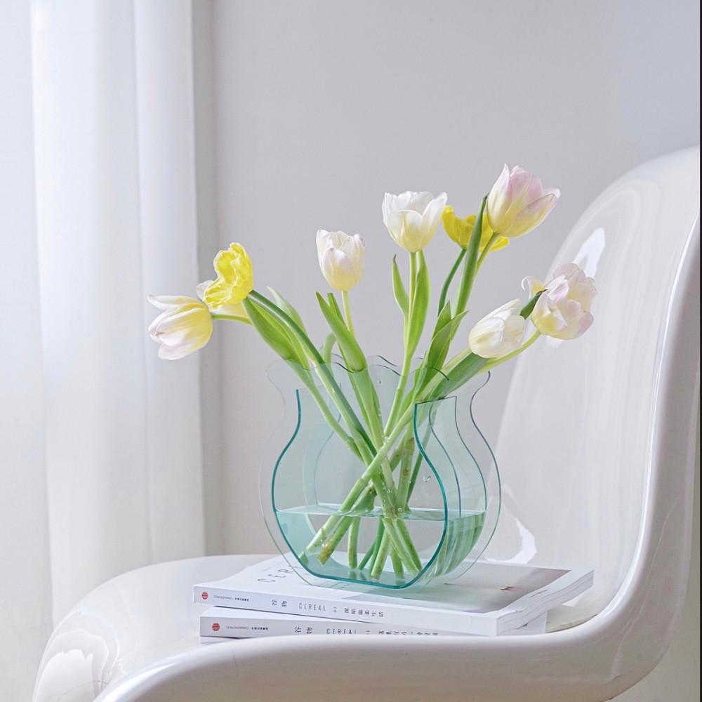 오브제 투명 어항 모양 아크릴 화병 인테리어 꽃병 장식 디자인
