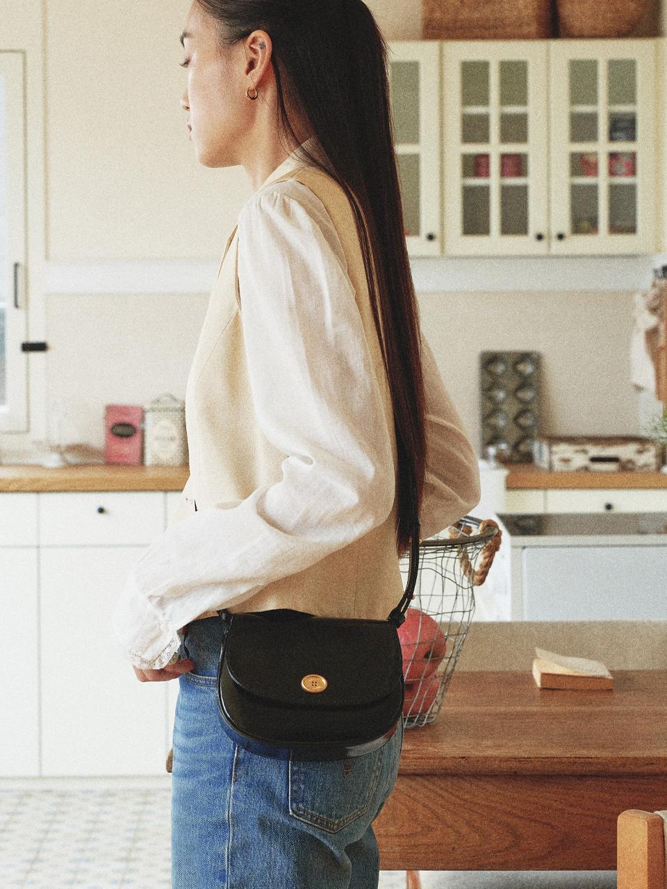 classic button cross bag_4colors