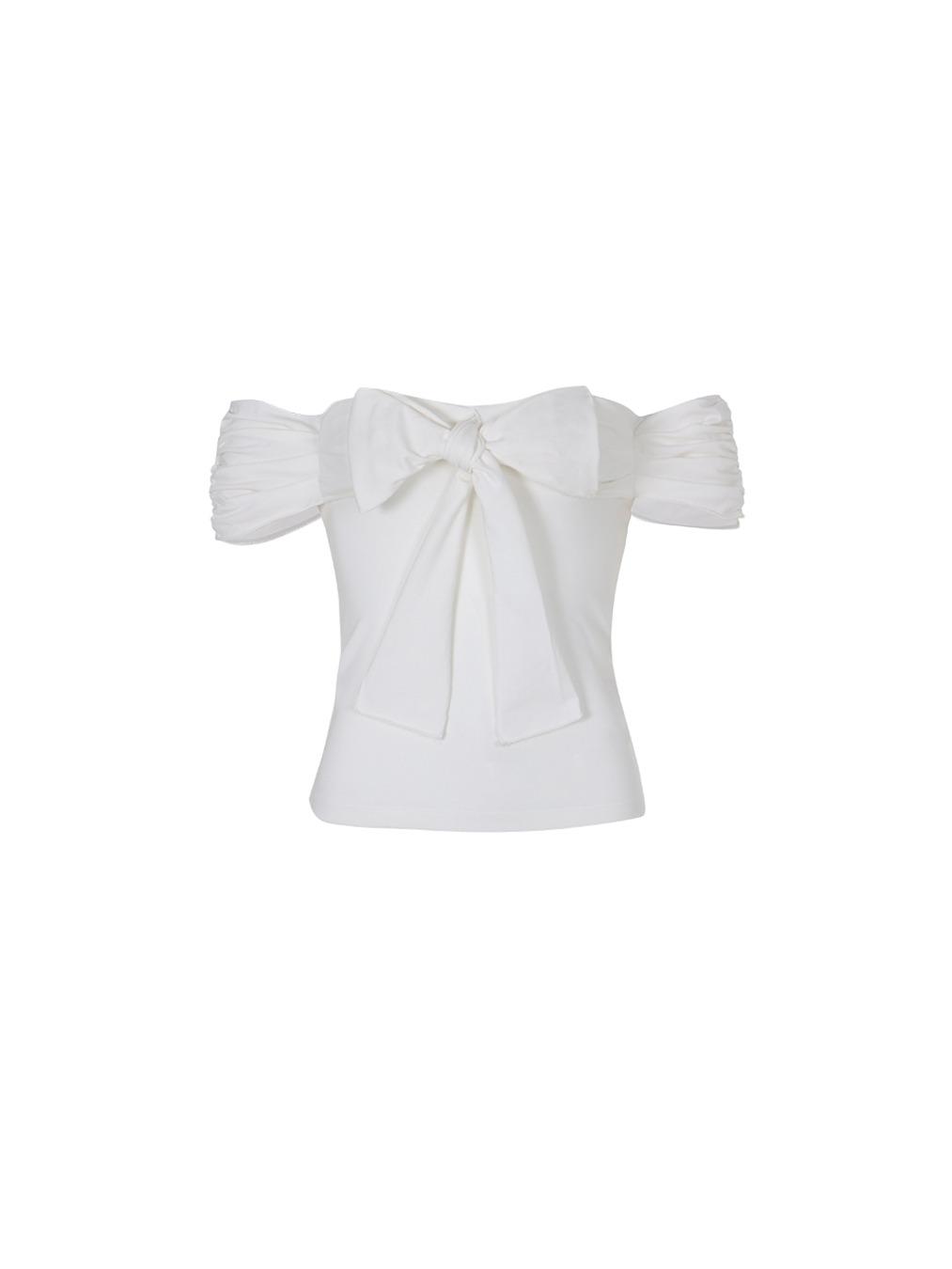 Off shoulder ribbon top (Ivory)
