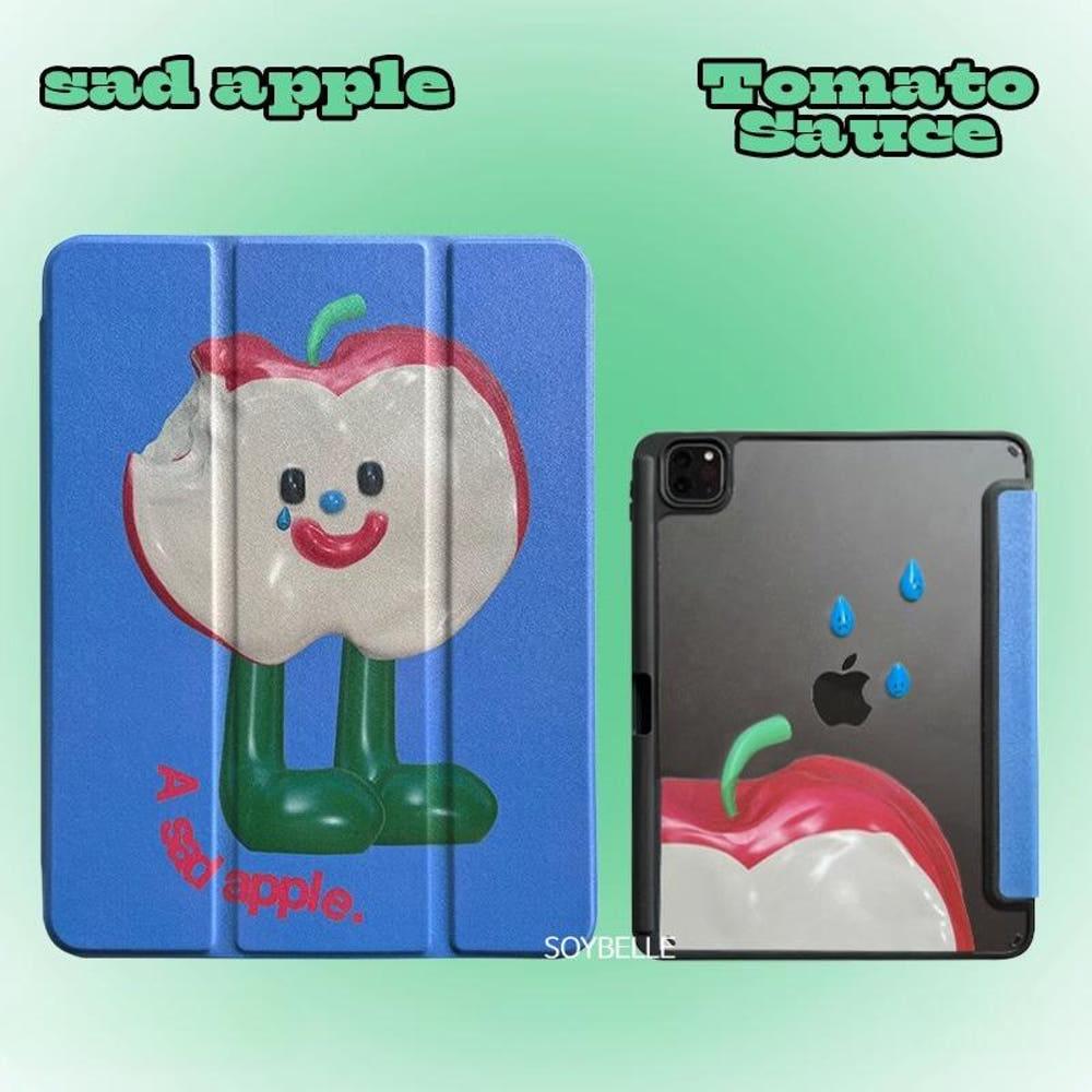 소이벨 슬픈 사과 iPad Case 아이패드 커플 케이스 삼단 접이식 펜슬수납