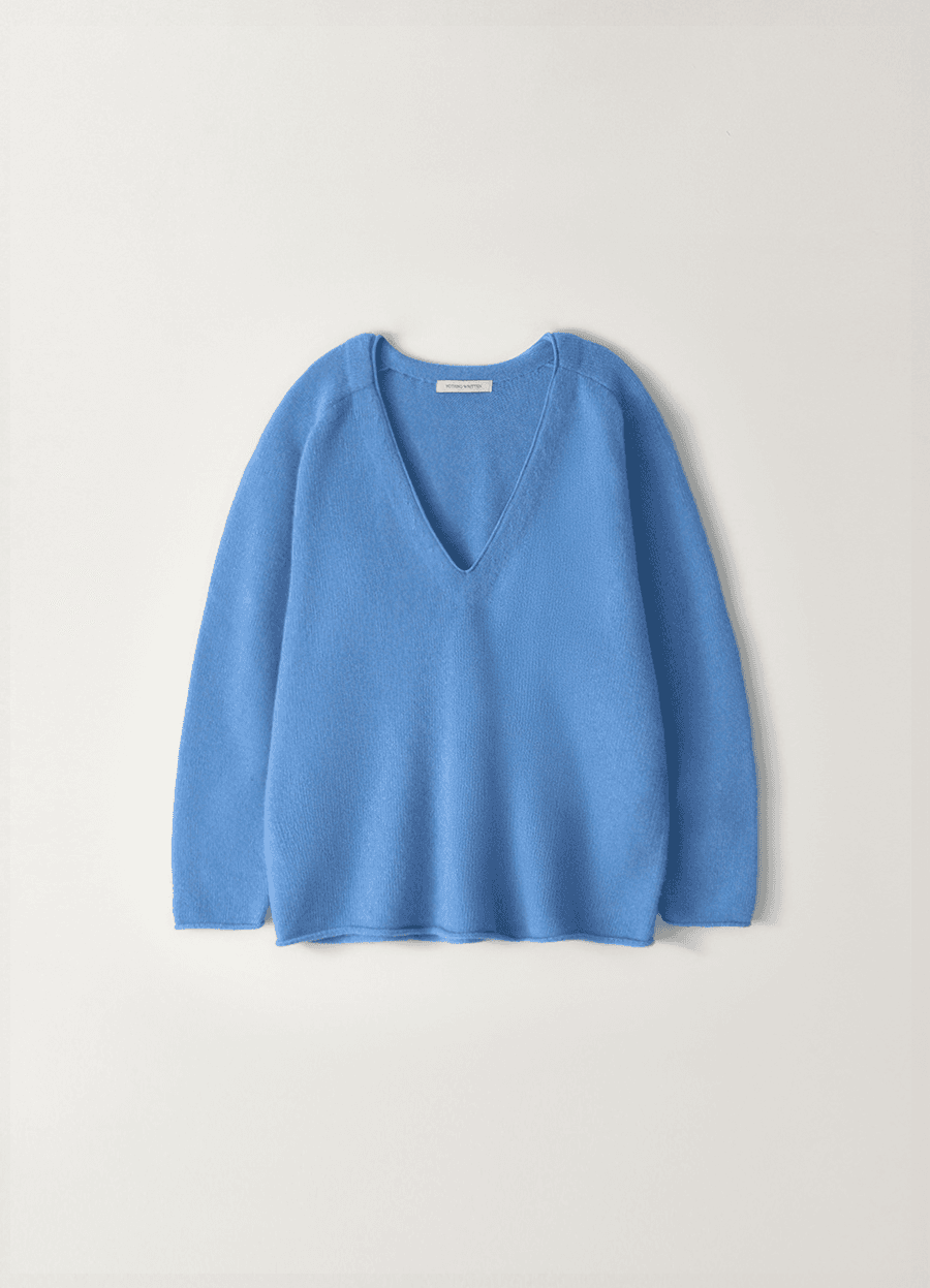 2ND / Cerin deep v-neck pullover (Blue)