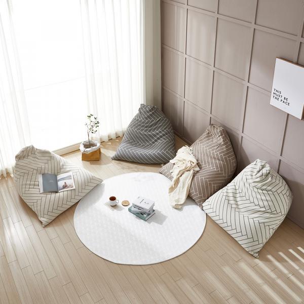 면 자가드 헤링본 빈백 삼각 등받이 쿠션 4color