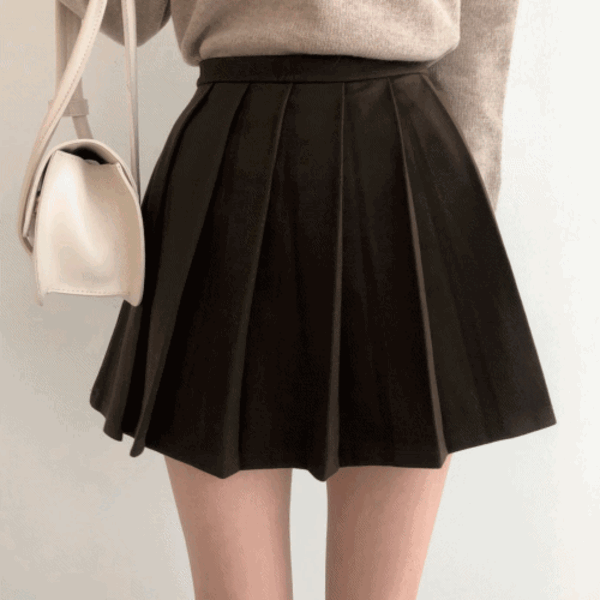 [속바지 내장]애니 스웨이드 플리츠 스커트