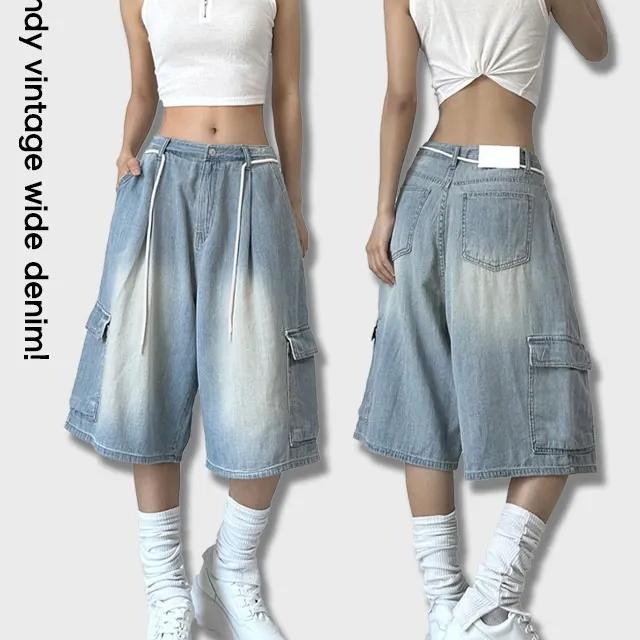 *후들~여름원단* string cargo bermuda shorts!