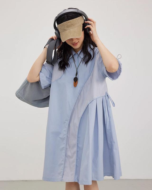 OCTOPUSME 커프패널 카라 원피스 (2 컬러)