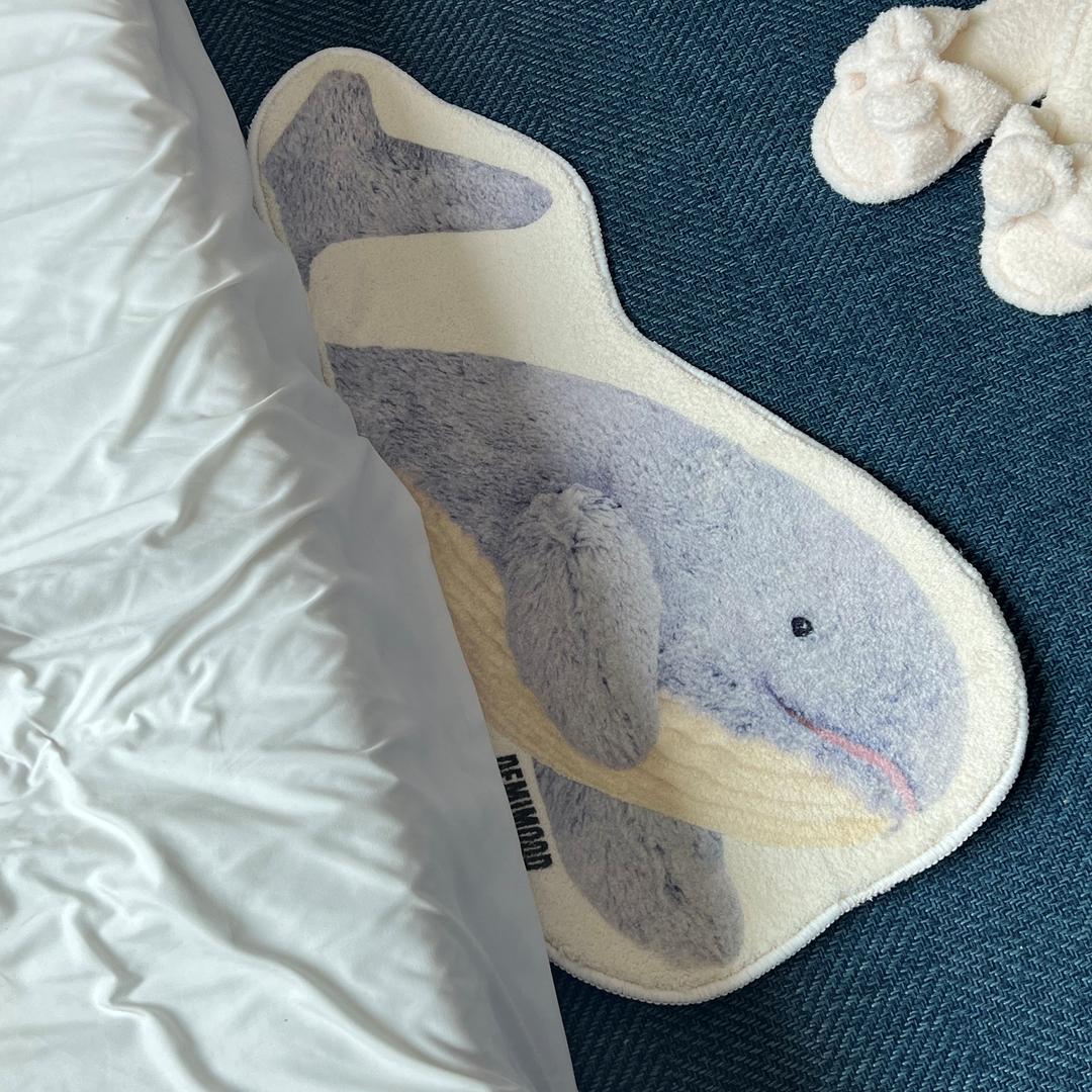 [MADE] 40x80 CM 작은사이즈 빼꼼 피피웨일 우당탕탕 고래 발매트 극세사 러그