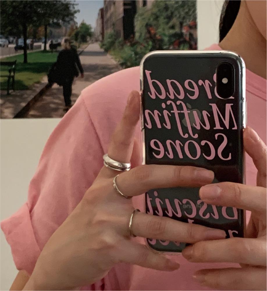 bread muffin clear case_pink