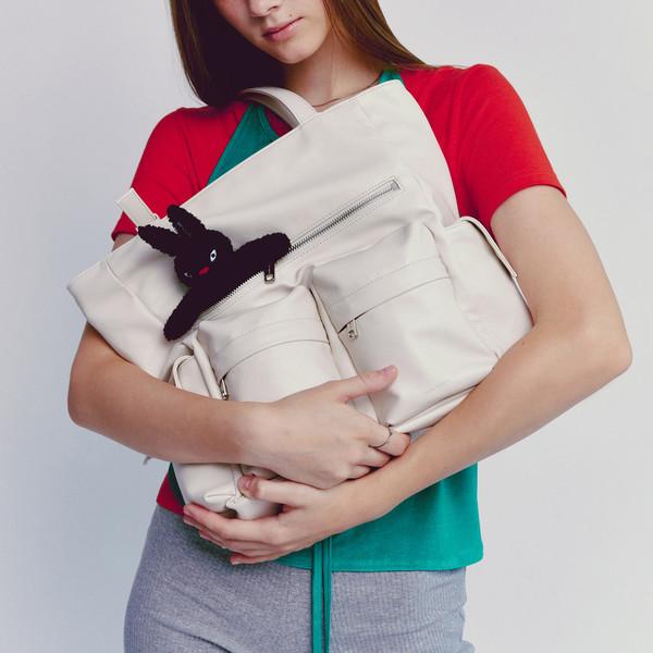 포켓 쇼퍼백 pocket shopper bag L nappa ivory
