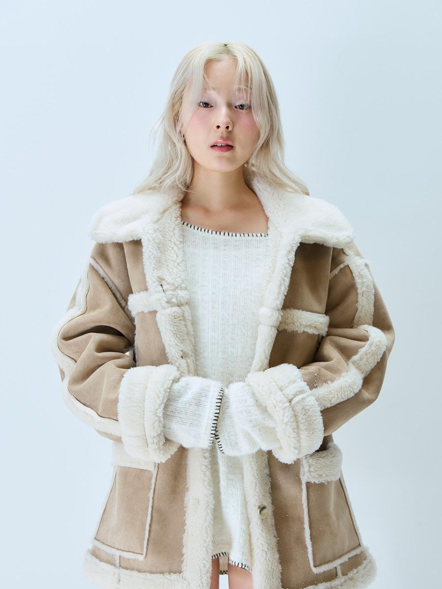 L21 PAUL SHEARLING MUSTANG JACKET(BEIGE)