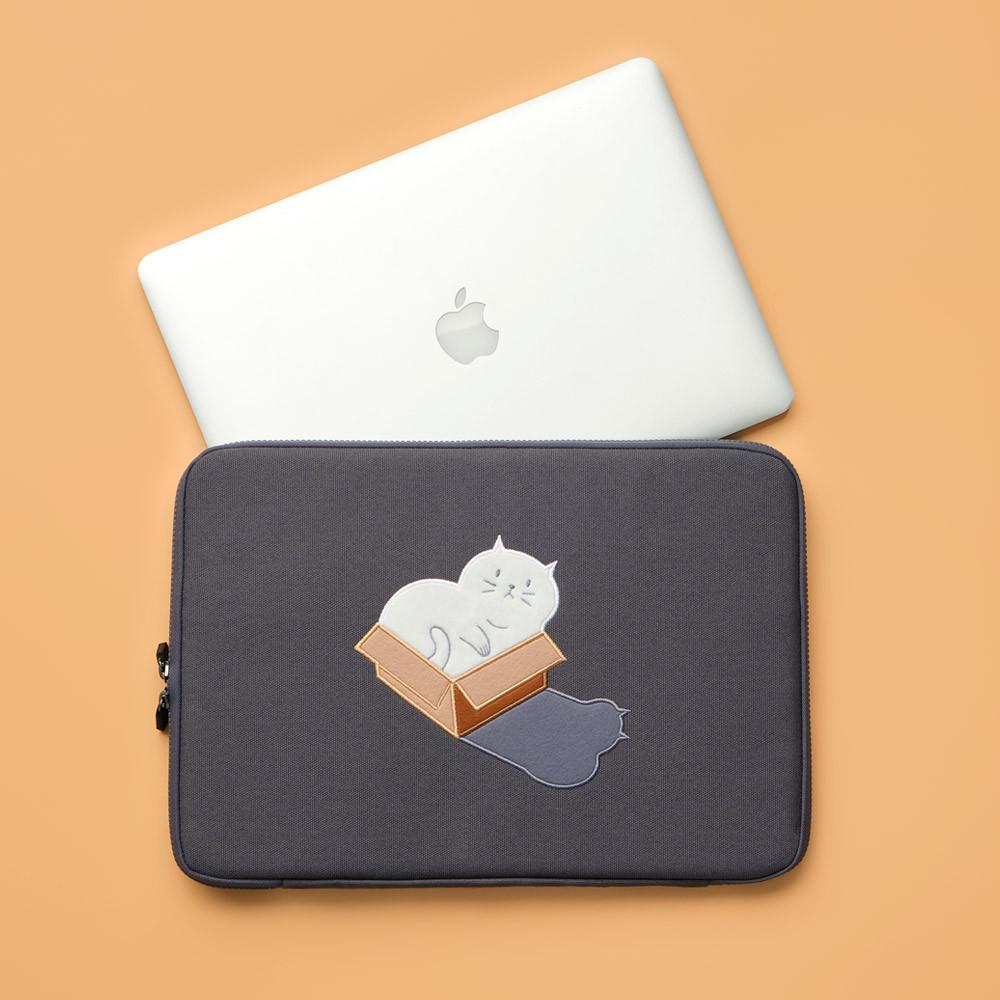 코베르 노트북 파우치 13인치 15인치 자수 케이스 맥북프로 슬리브 가방 삼성 LG그램 Cat in the box