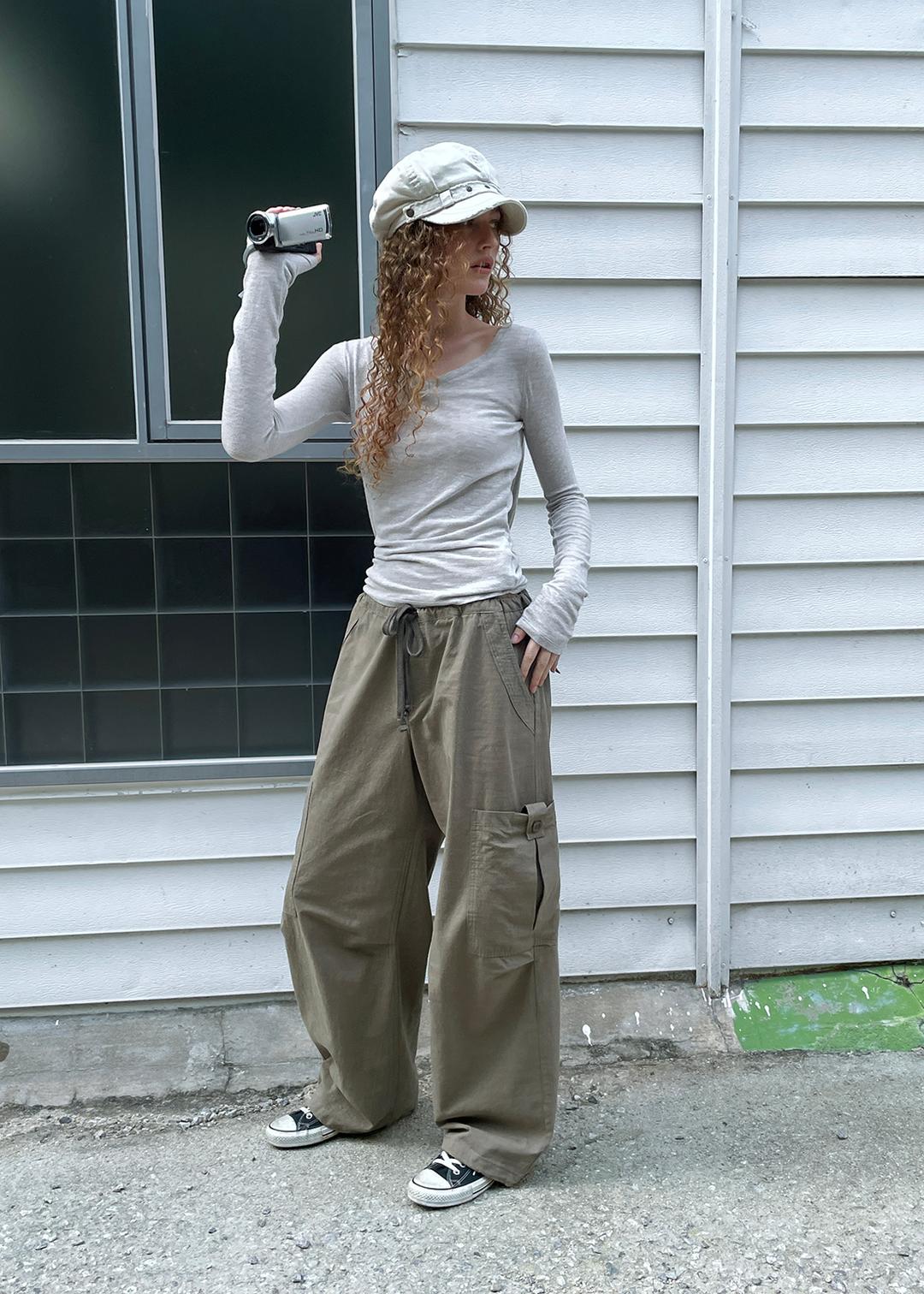 블랙업 [✨역대급블프] [MADE] 트레트 스트링 카고팬츠