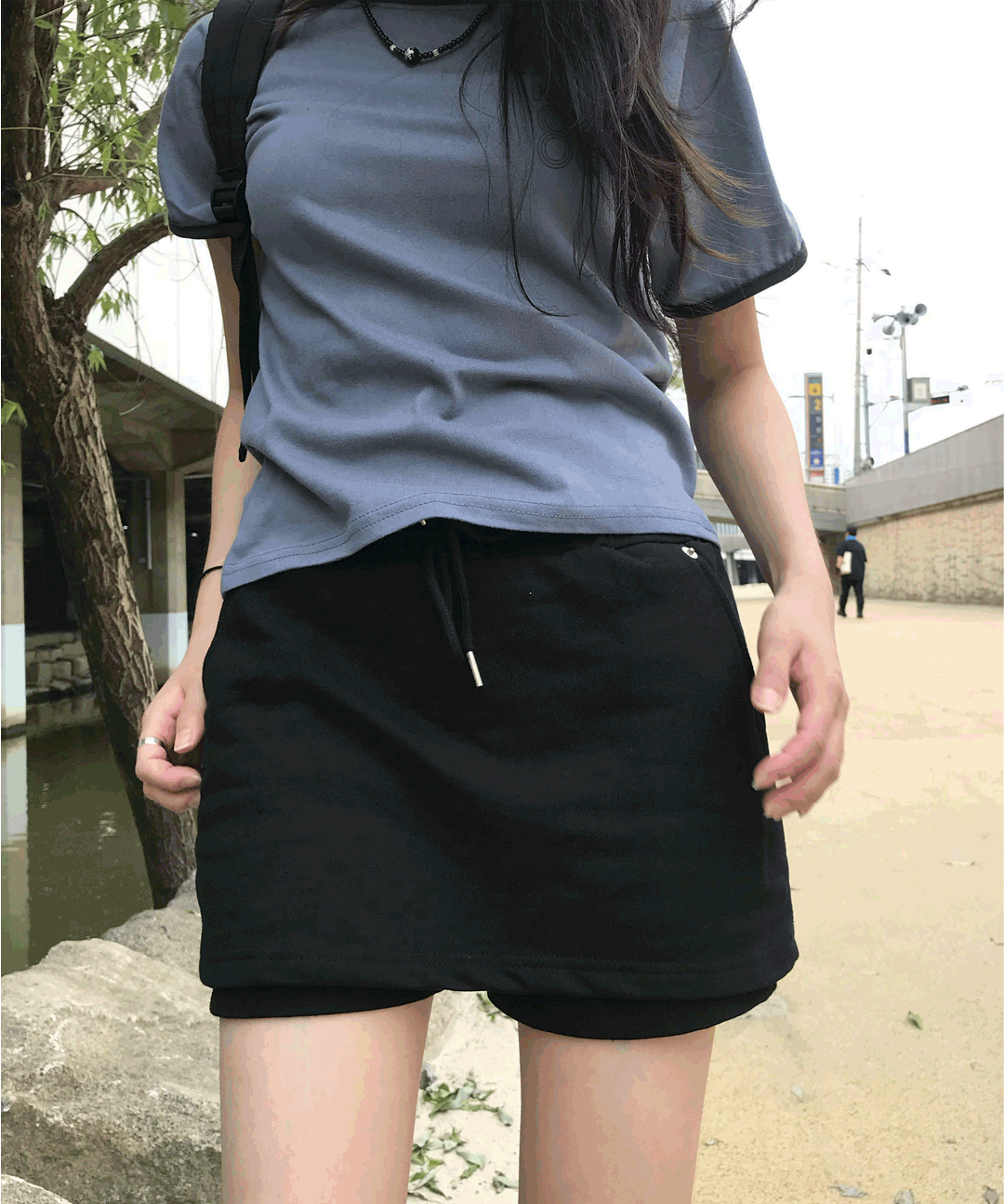 아루 리벳 밴딩 치마바지(2color)