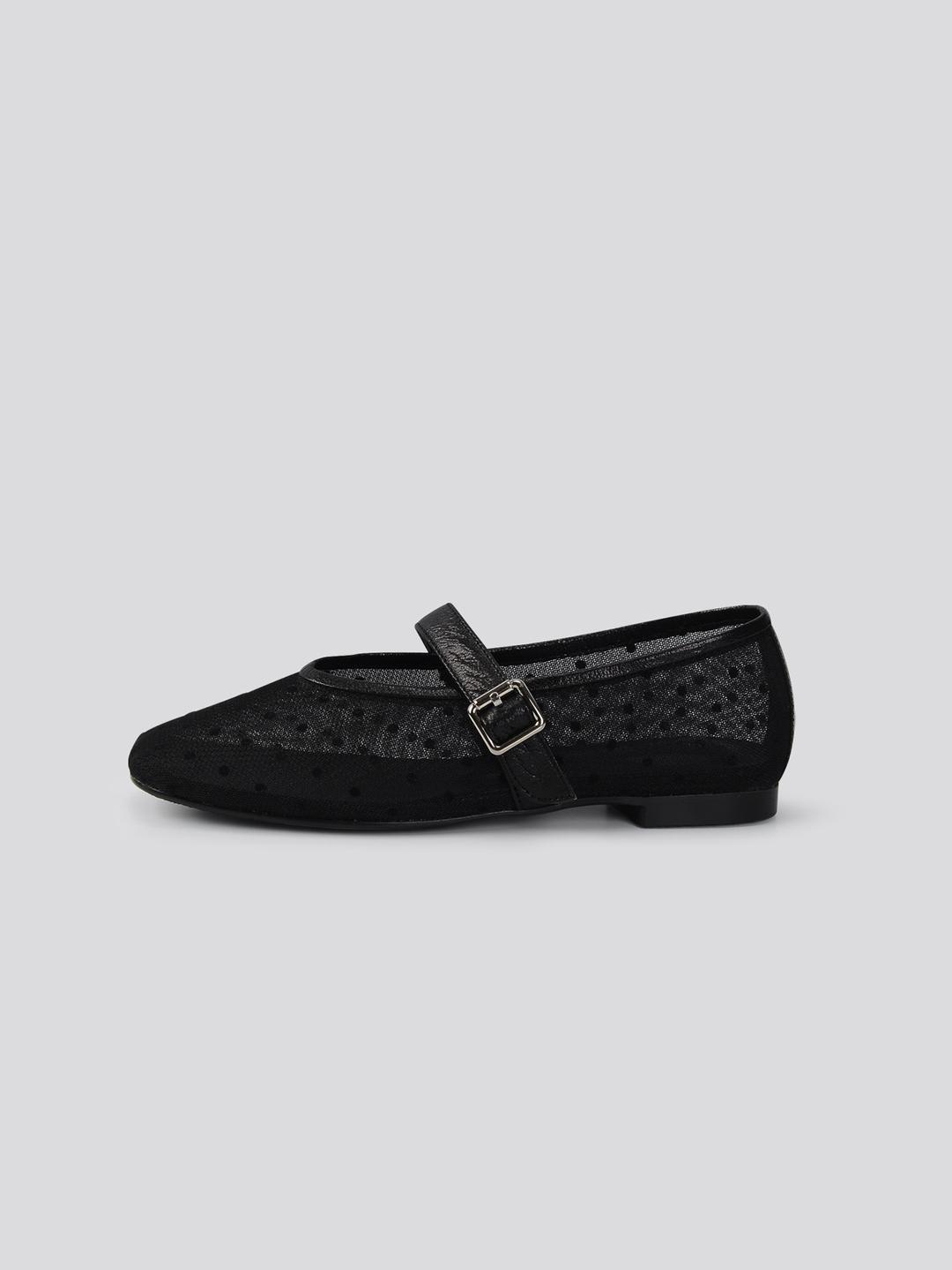 [SA24S04] mesh Mary Jane flat (BK)