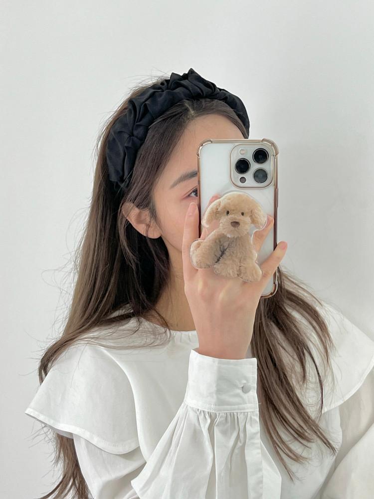 단독진행 유니크 플리츠 볼륨 머리띠 착용감 좋은 블랙 헤어밴드