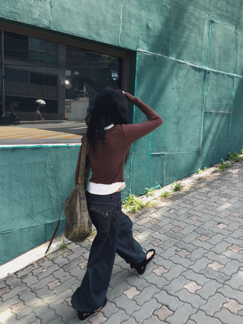 모래하우스 스페이드 리벳 데님pt