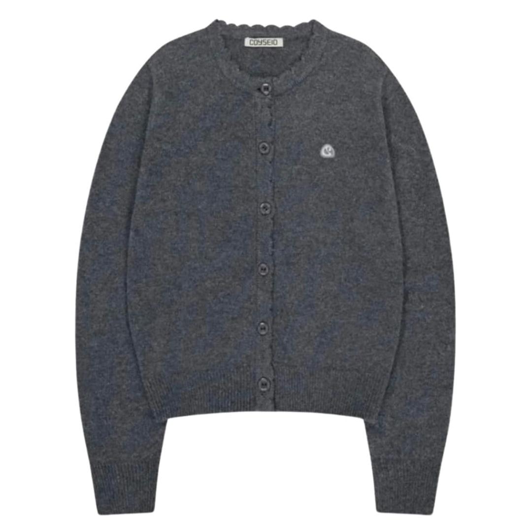 코이세이오 플라워 버튼 가디건 그레이 | 후루츠패밀리