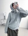 wool baraclava set over knit