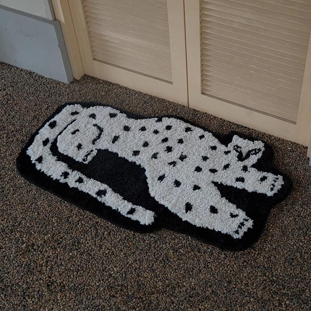표범 터프 러그 발매트 화장실 현관 블랙 50x90cm