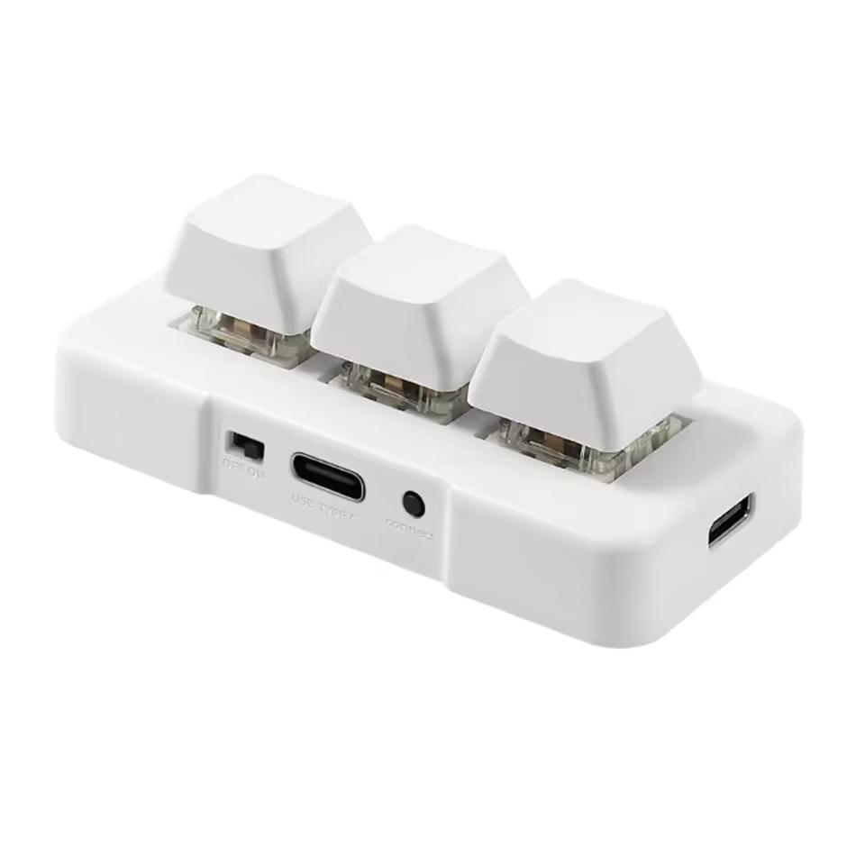 MK321BT 3 키 미니 맞춤형 키보드, 기계식 블루 스위치, USB + BT 듀얼 모드 키보드, 사무실 게임 멀티미디어 키보드